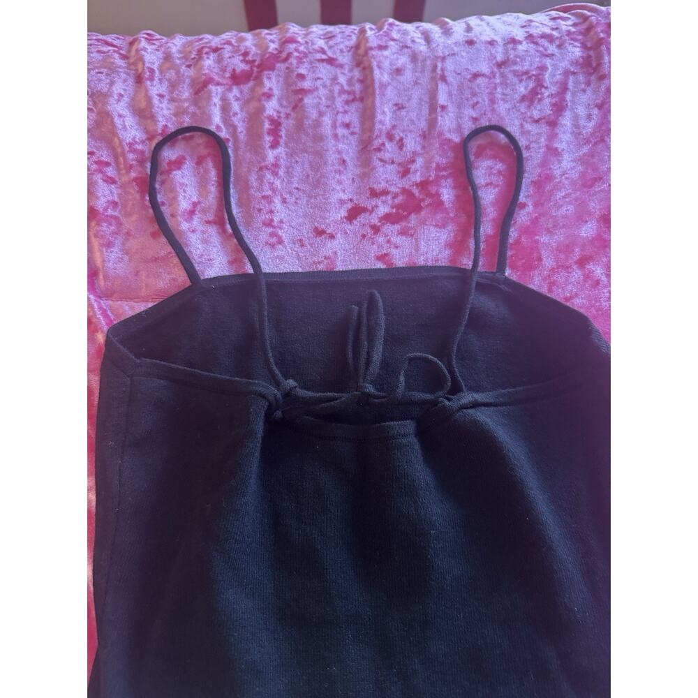 NWT Commense Black Midi Dress Ribbed Bubble Hem Women's Small Tank Top - Picture 9 of 9